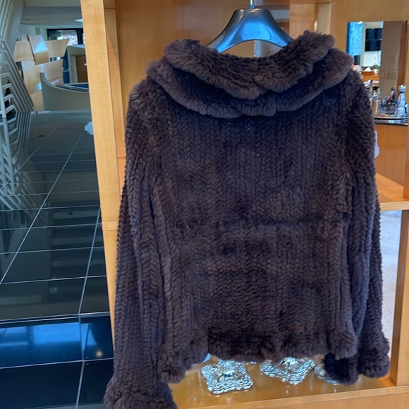 Fur jacket knitted shaved rabbit fur - Picture 5 of 12